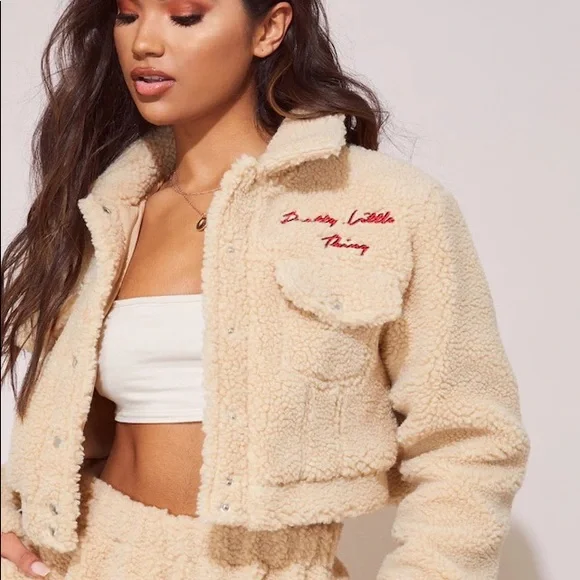 Borg jacket pretty little thing outlet